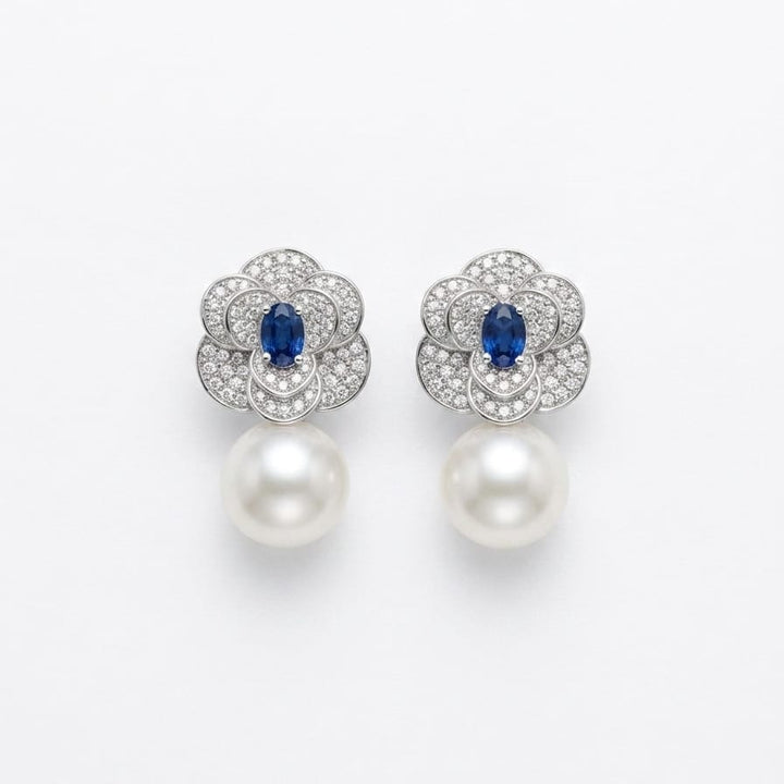 Emerald Pearl Blossom Earring