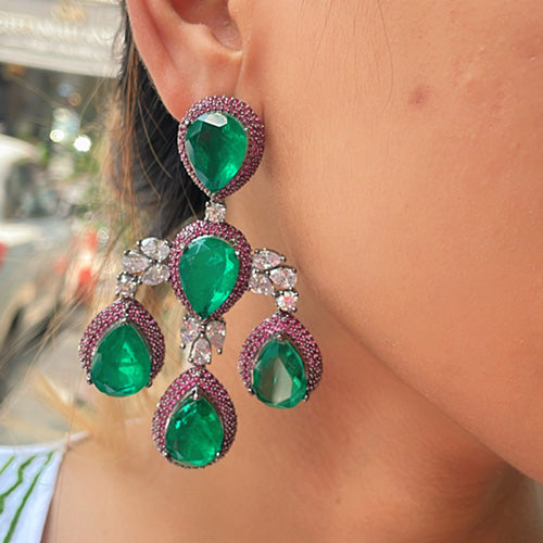 Chandelior Doublet Long Statement Earrings