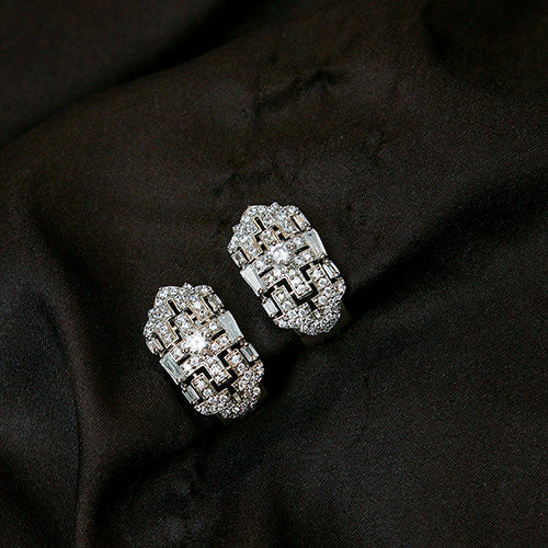 Baguette And Diamond Classy Studs