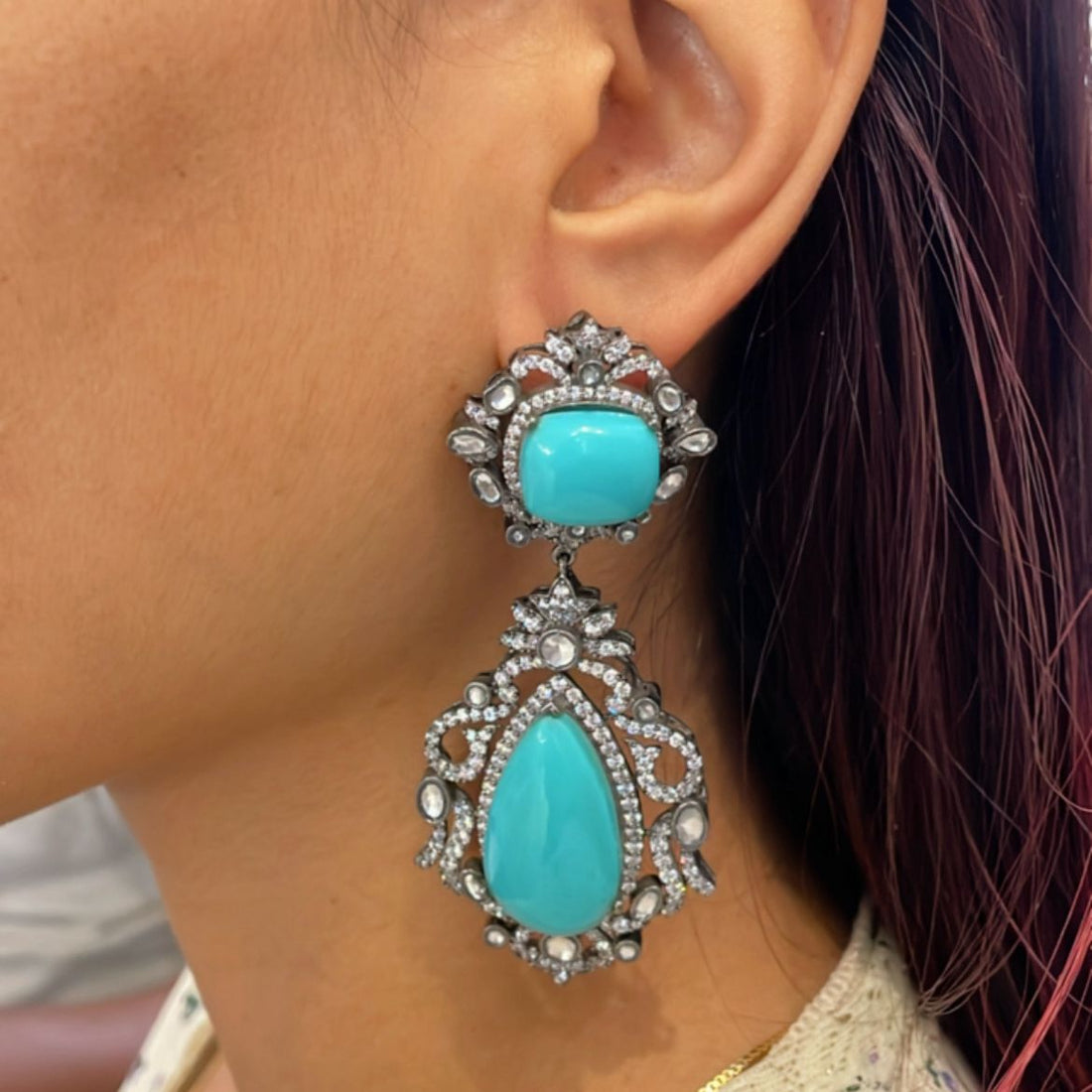 Turquoise Victorian Earring