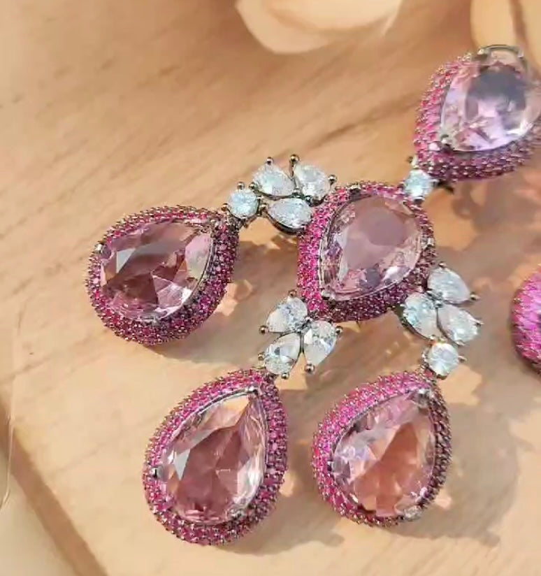 Chandelior Doublet Long Statement Earrings