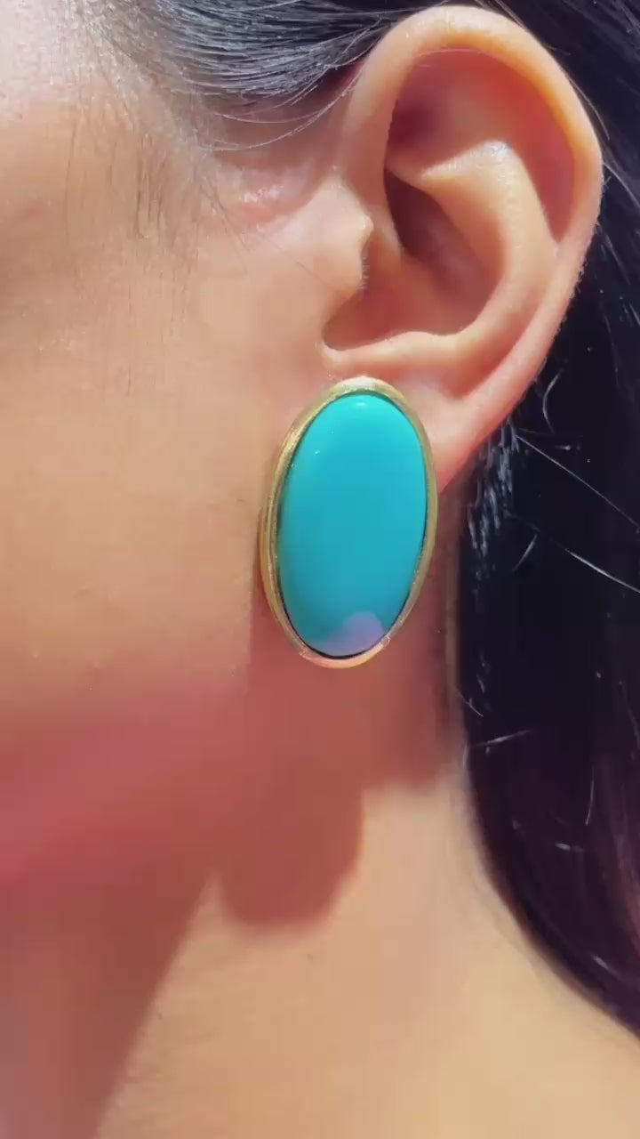 Oval Ellipse Studs