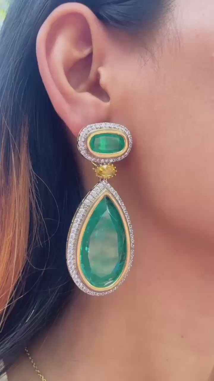 Royal Emerald Drop Earrings