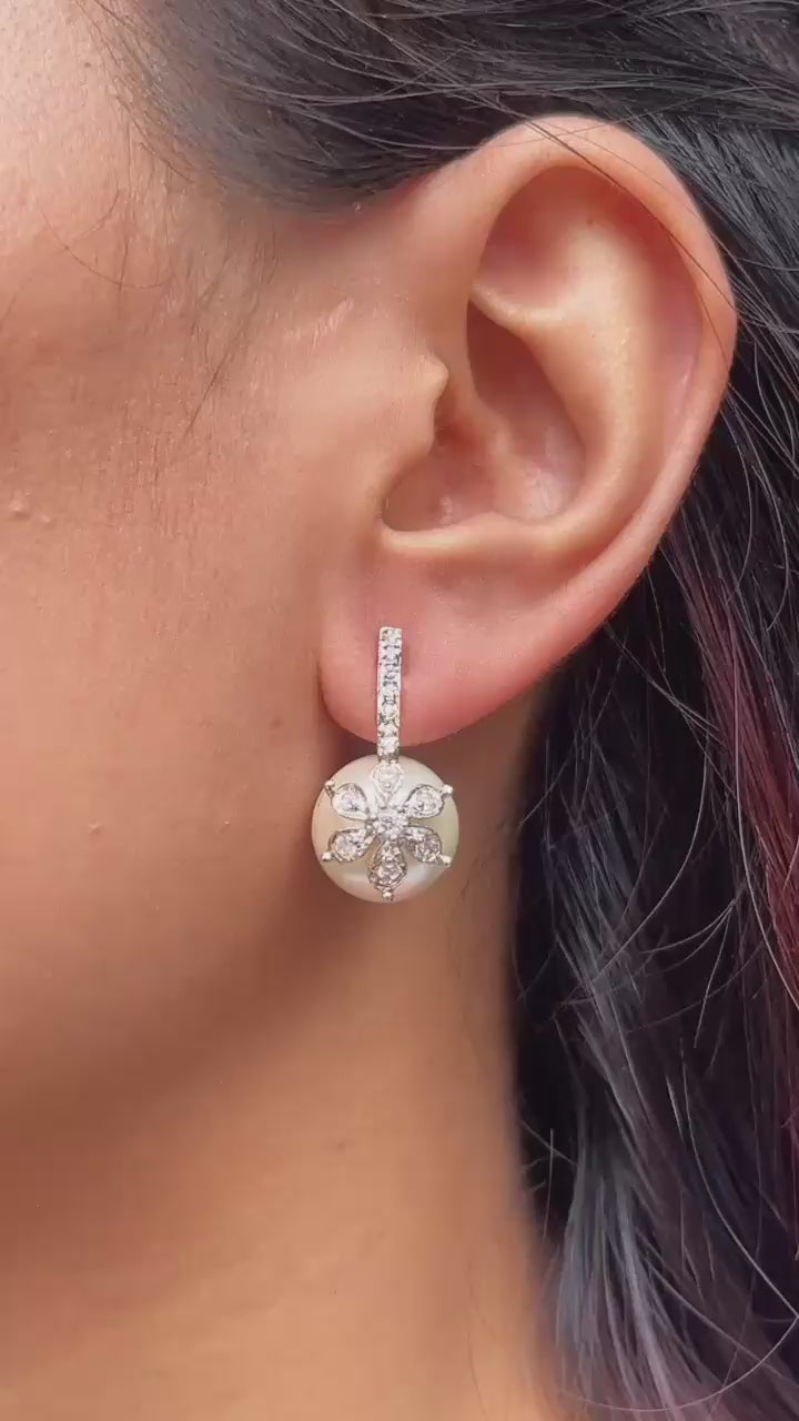 Pearl Floral Drop Earring