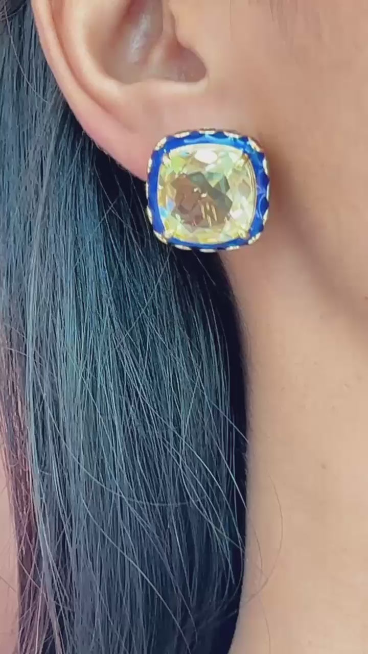 Celestial Cushion Stud Earrings