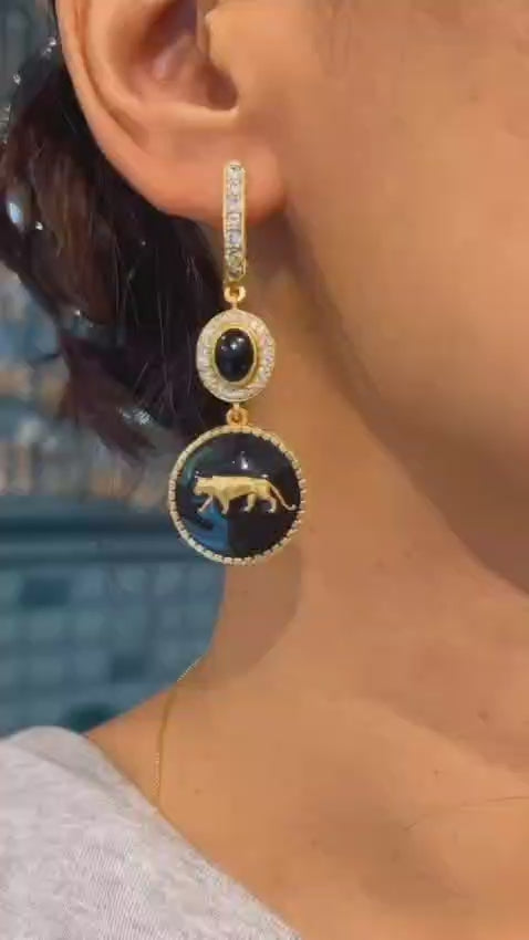 Royal Tiger Drop Earrings