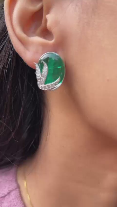 Emerald Leaf Studs