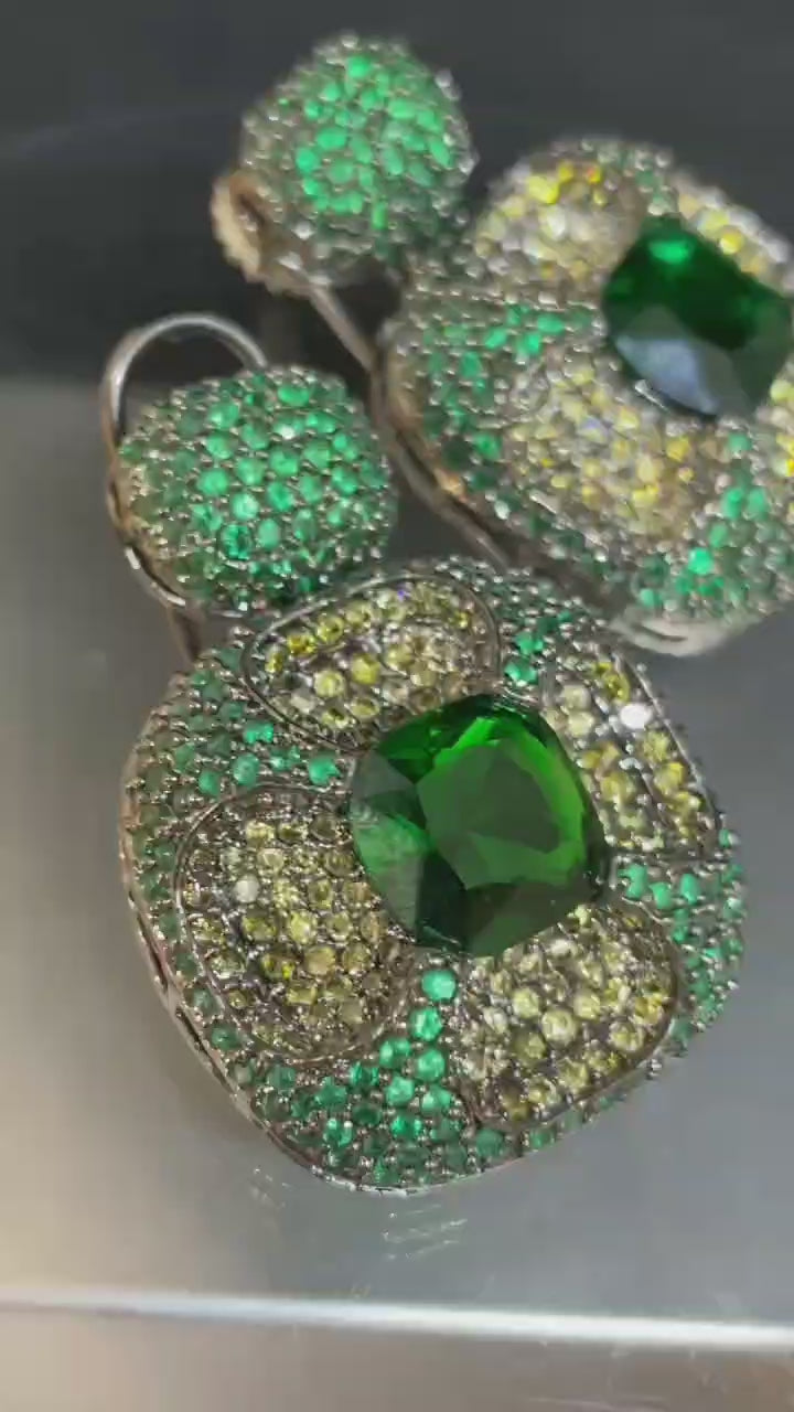 Square Nano Setting Medium Earring