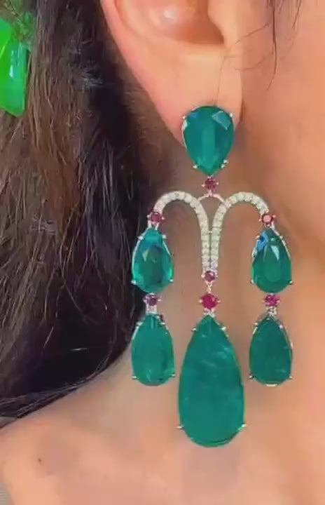Emerald Cascade Earrings