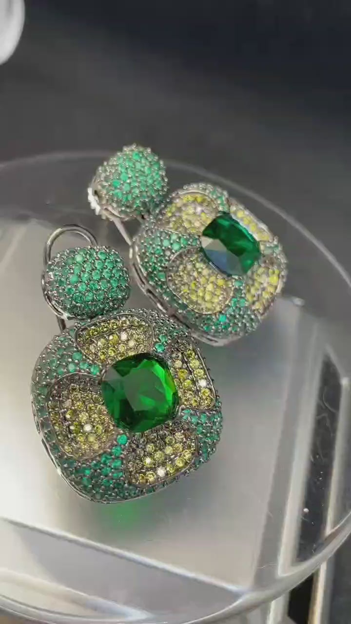 Square Nano Setting Medium Earring