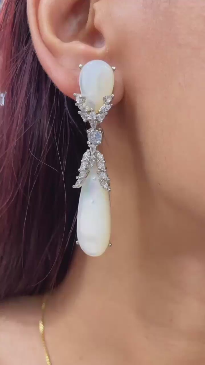 Mother of Pearl Diamond Drops
