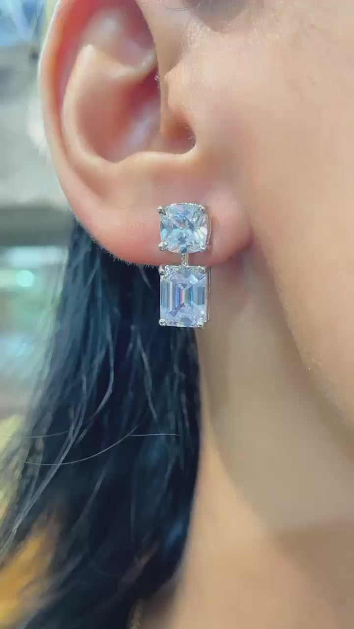 Citrin And Diamond Small Size Studs