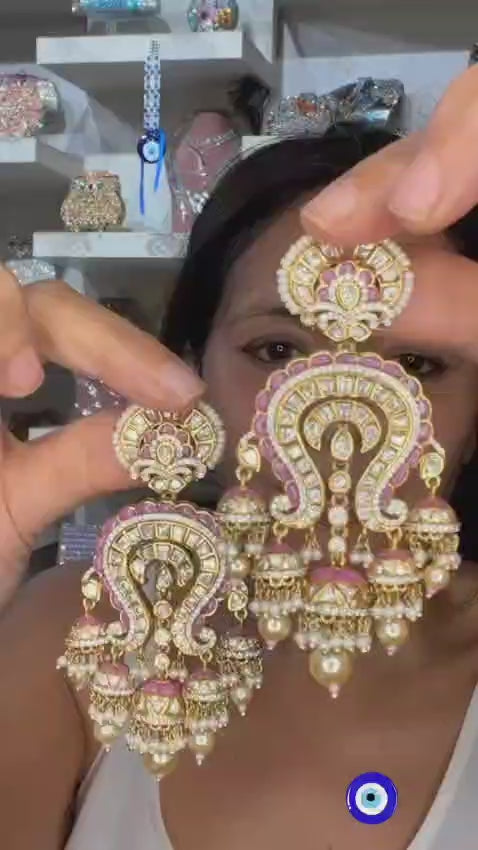 Paisley Polki Jhumka Earrings