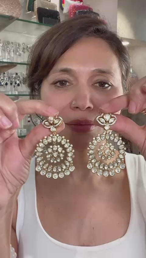 Polki Circular Drop Earrings