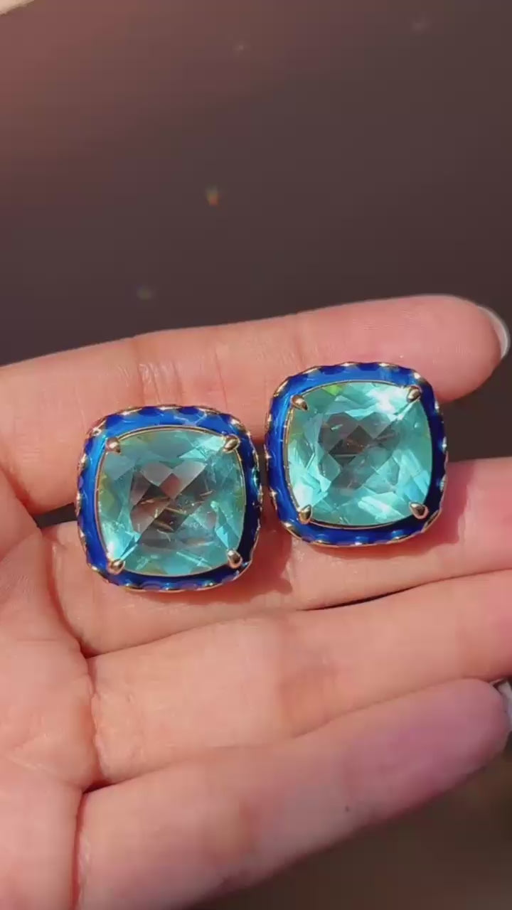 Celestial Cushion Stud Earrings