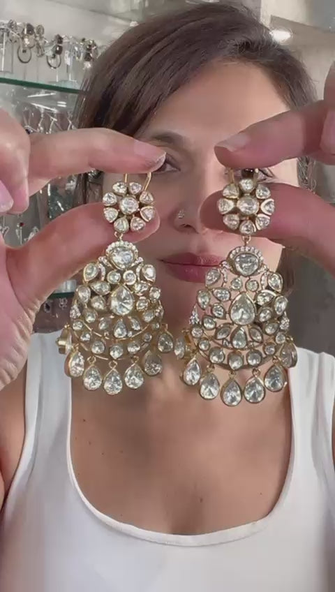 Polki Chandbali Earrings