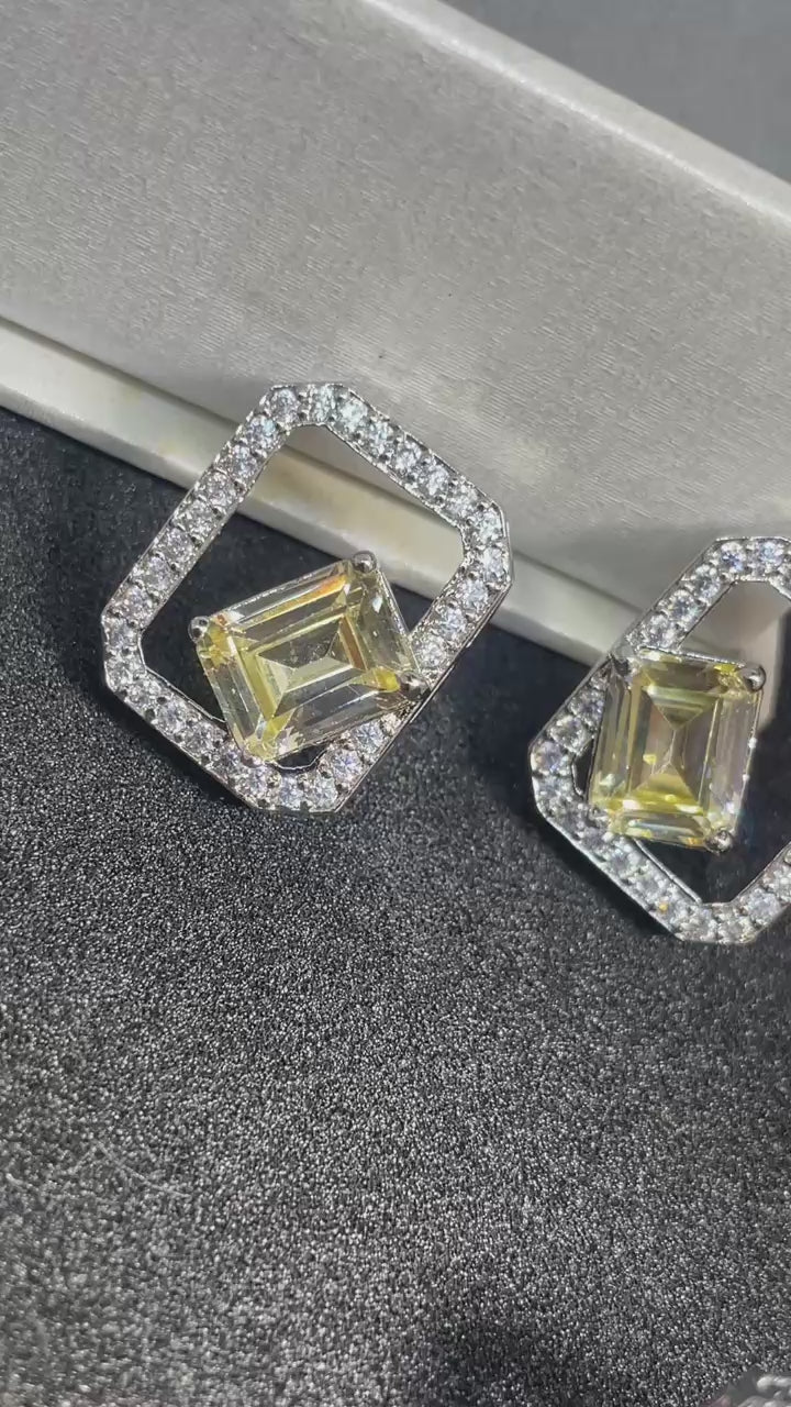 Square Semiprecious Studs