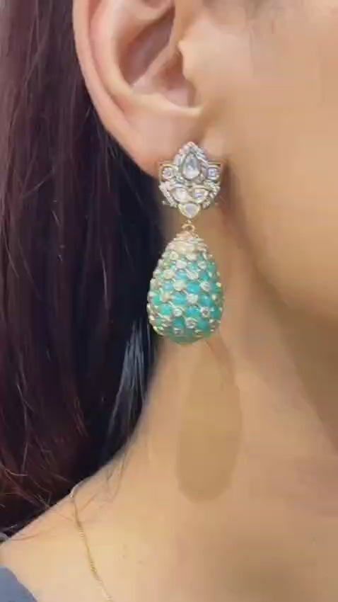 Dome Kundan Drop Earrings