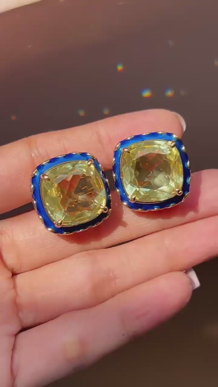 Celestial Cushion Stud Earrings