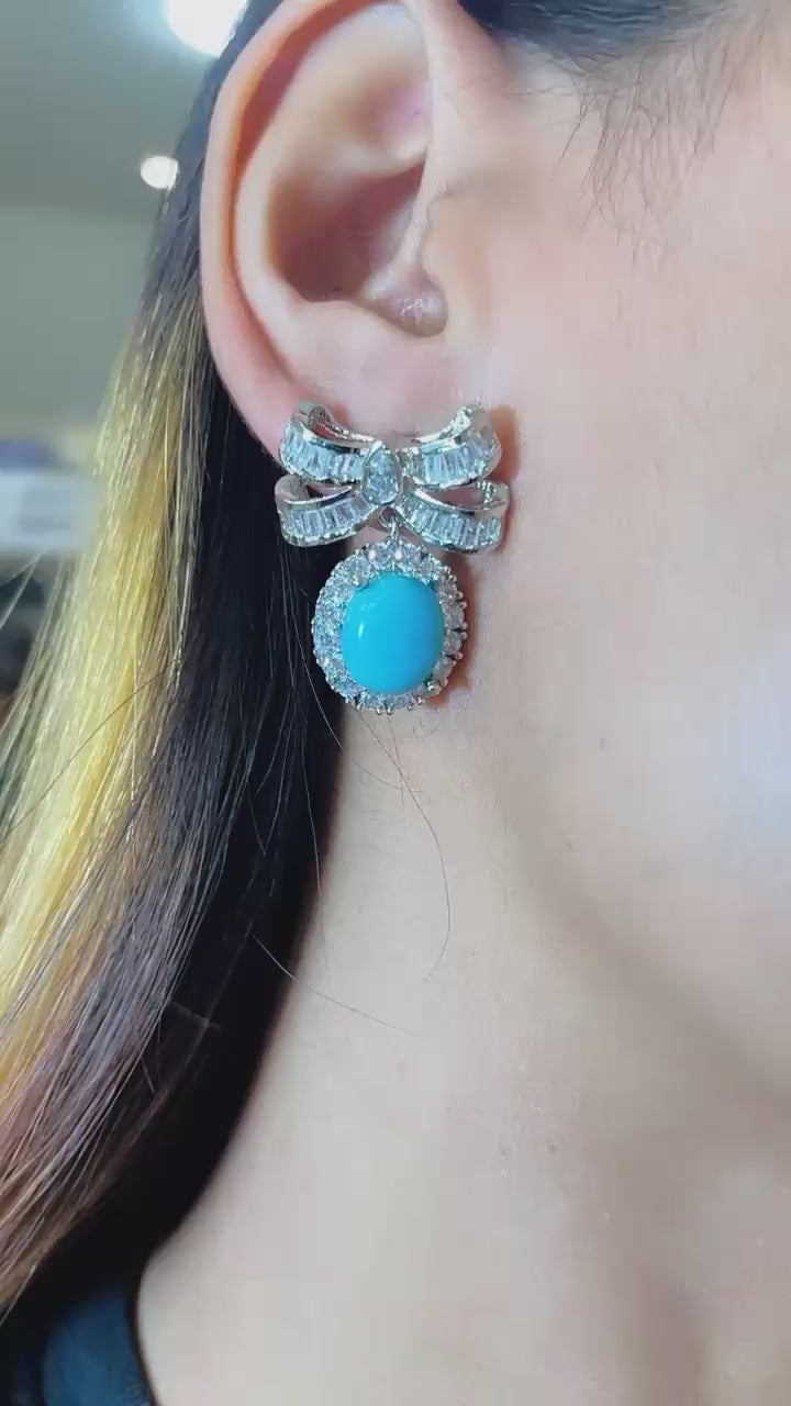 Pearl And Diamond Bow Earring