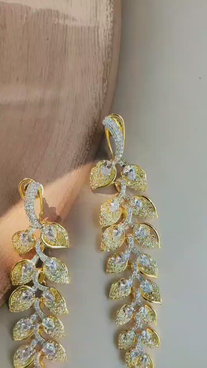 Leaf Shape Long Earring