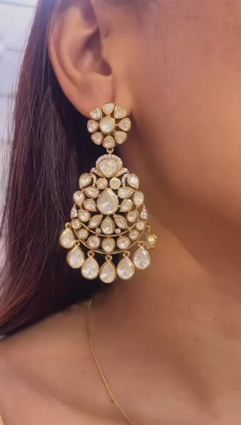 Polki Chandbali Earrings