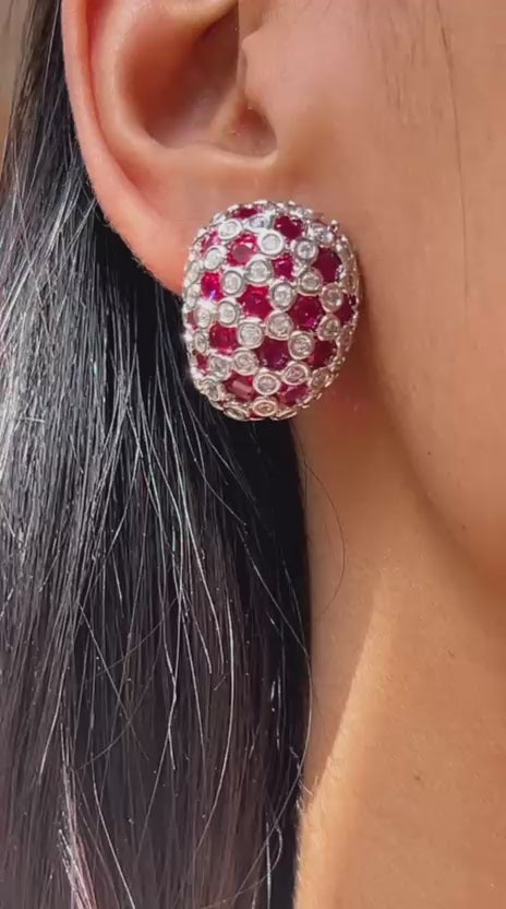 Imperial Mosaic Dome Stud Earrings