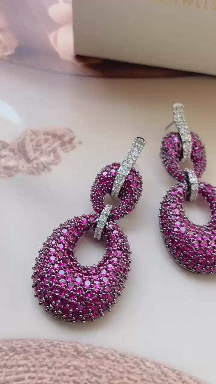 Dual Shape Statement Cocktail Earring