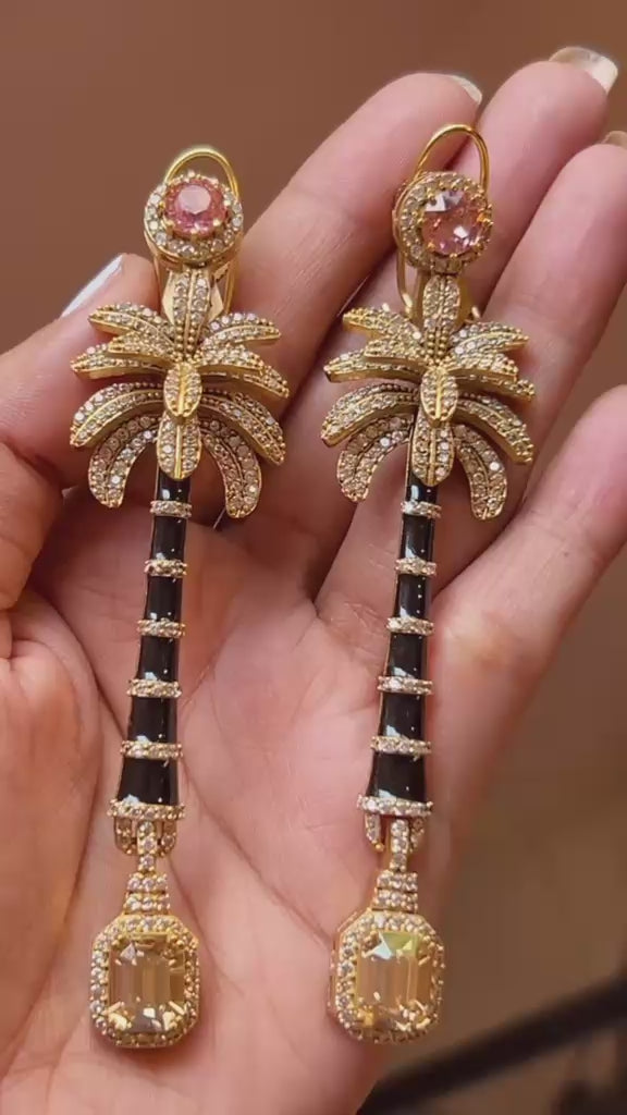 Palm Cascade Drop Earrings