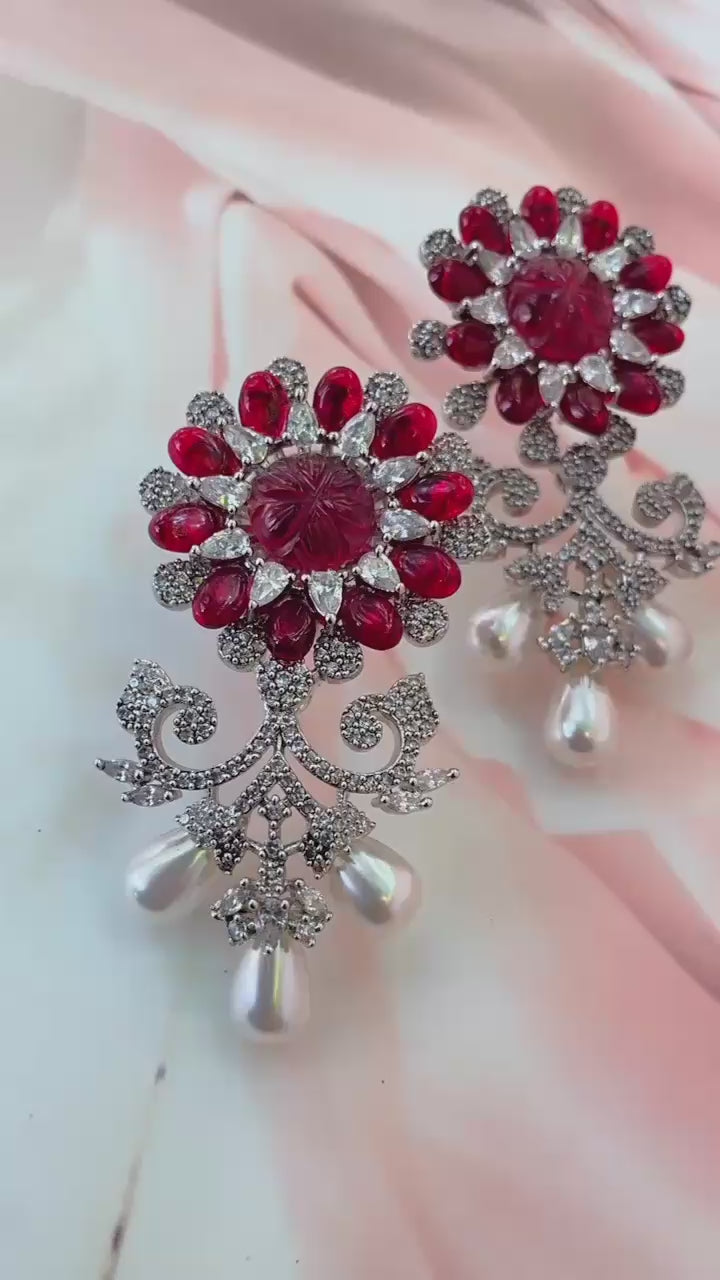 Ruby and Pearl Earring