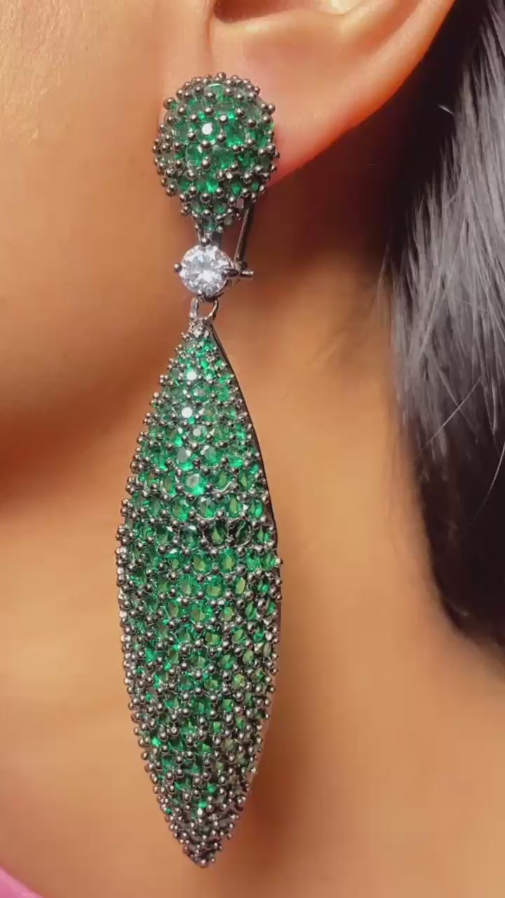 Nano Setting Cocktail Earring Long