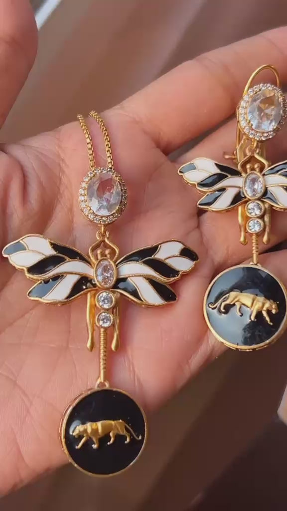 Noir Dragonfly Charm Pendant