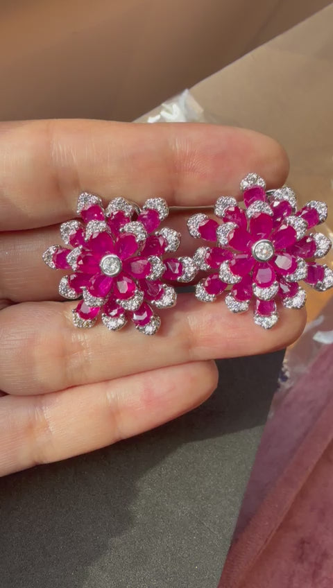 Emerald Bloom Floral Earrings