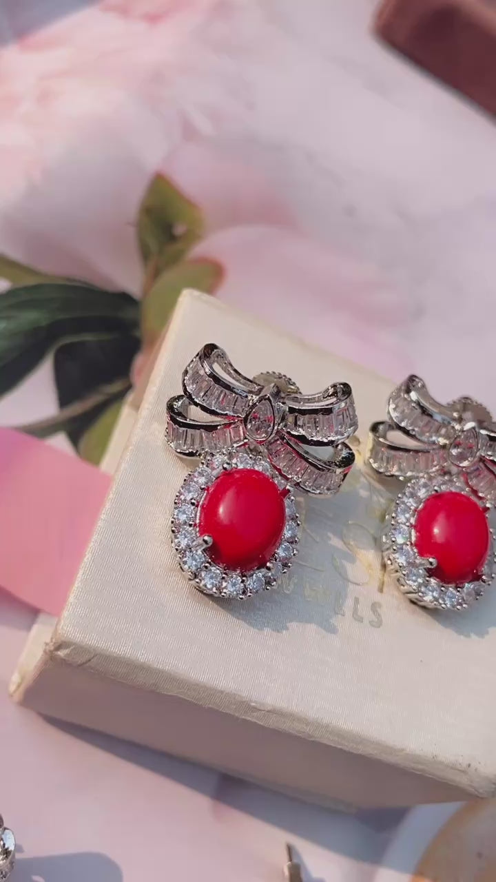 Pearl And Diamond Bow Earring