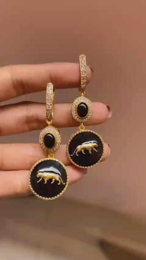 Royal Tiger Drop Earrings