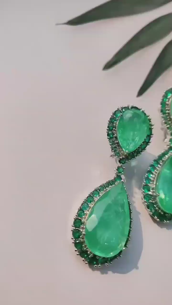 Crimson Doublet Drop Earring