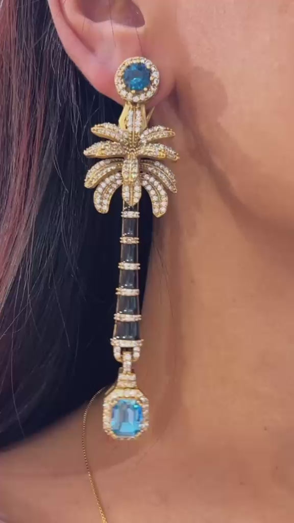 Palm Cascade Drop Earrings