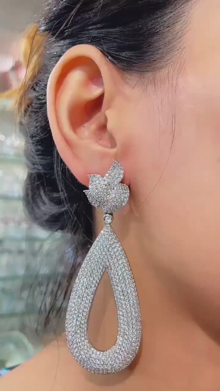 Long Cocktail Nano Setting Earring