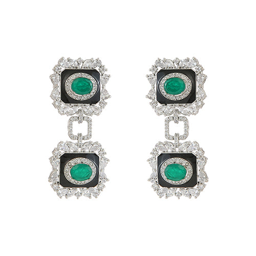 Enamel Sapphire Earrings