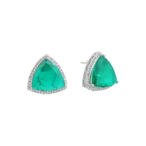 Triangle Emerald Stud